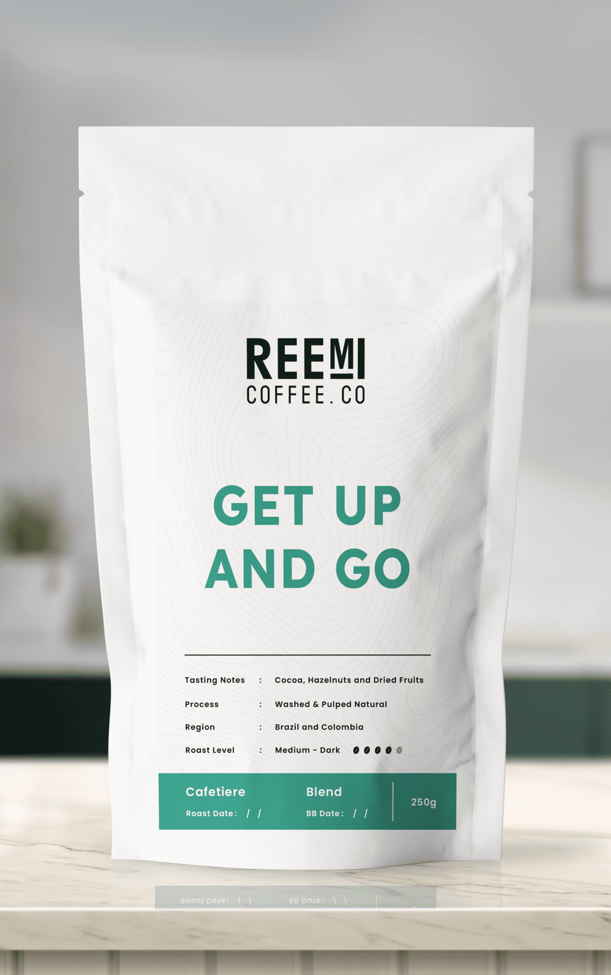 Get Up and Go – Blend notes of Cocoa, Hazelnuts and Dried Fruits